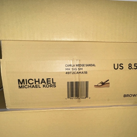 Michael Kors- Camila Logo Wedge Sandal- 8.5- New - Picture 3 of 3